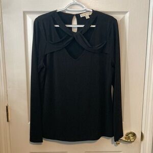 Michael Kors XL all black fun top with fun front design. No damages.